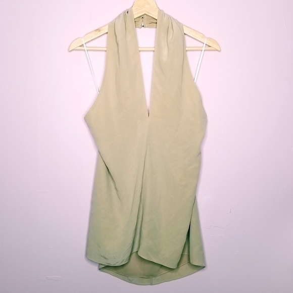 Theory Beige Ertil Summer Silk Halter Top Size P - Picture 2 of 7